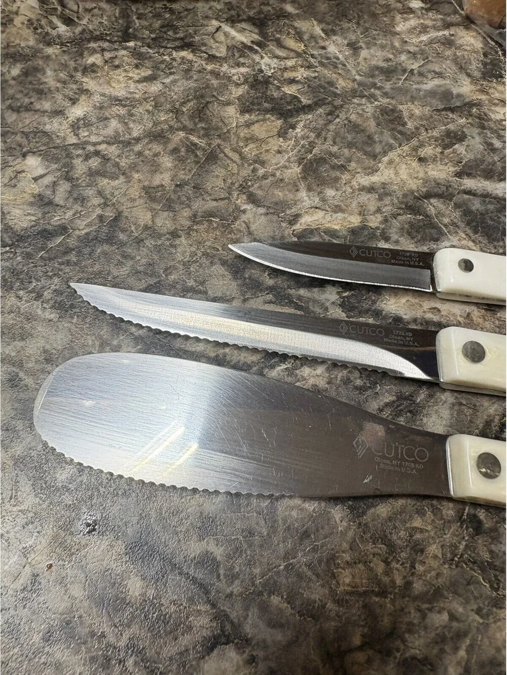 Cutco 1768 Spatula Spreader, 1721 Trimmer, 1720 Paring Knives.
